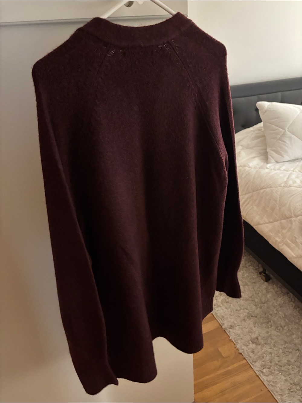 Calvin Klein Jeans Open-Front Burgundy Knit Cardigan - Picture 3 of 3